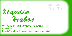 klaudia hrubos business card